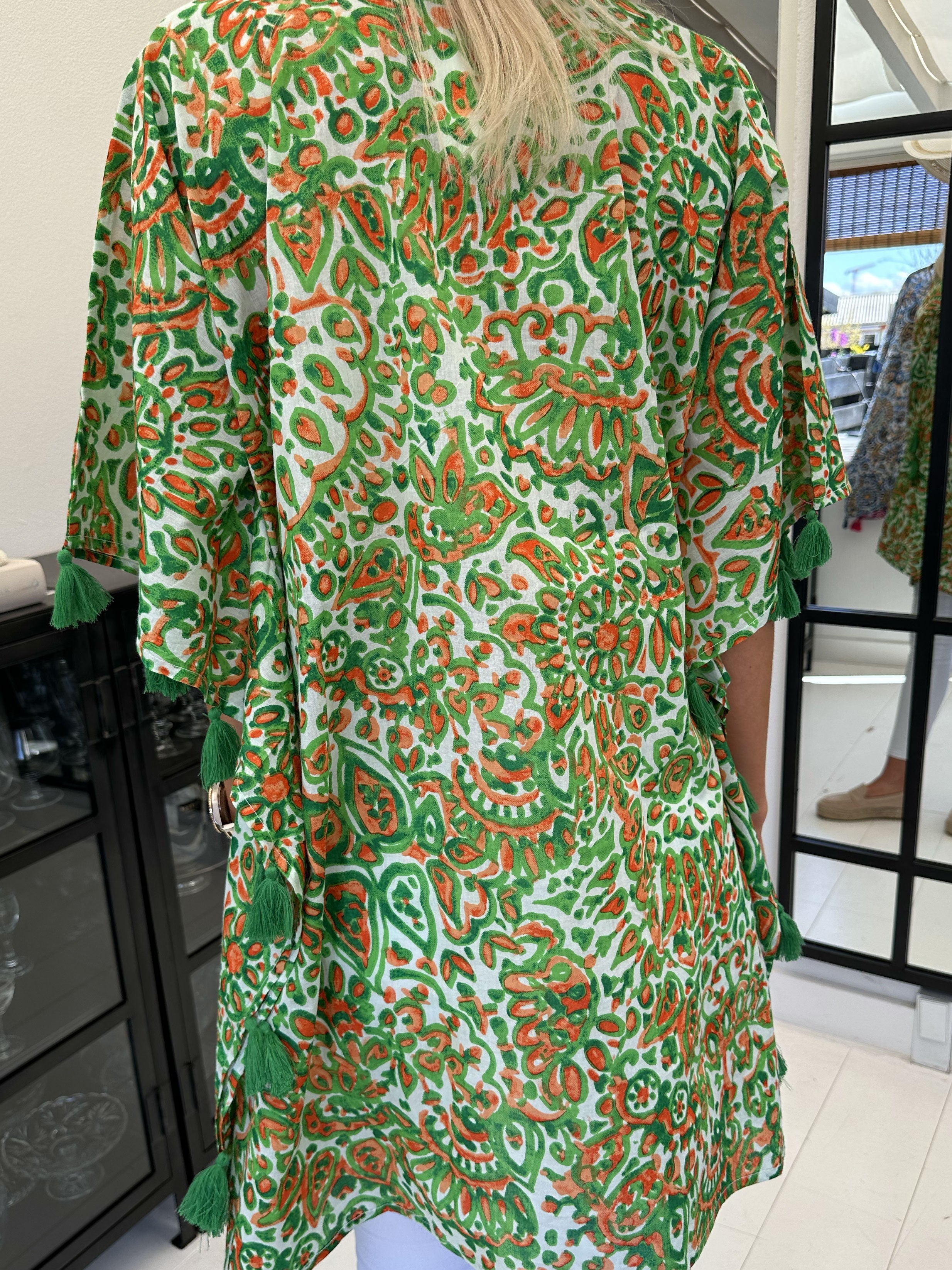 Kirstine - Fin mönstrad tunikaklänning i bomull